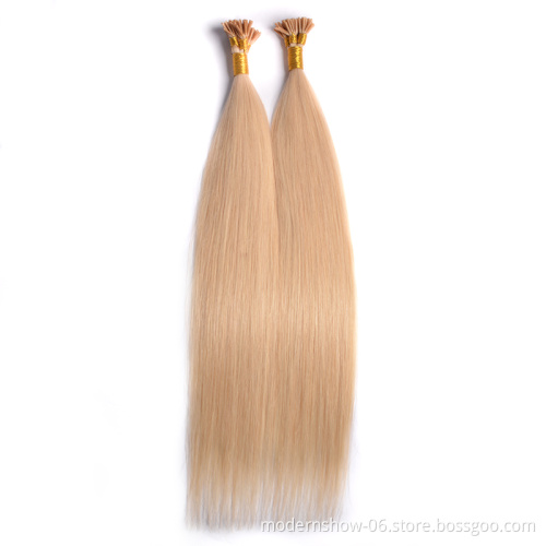 Full Cuticles Thick Bottom Double Drawn Flat tip Hair Extensions Wholesale Italian Keratin Flat tip Hair